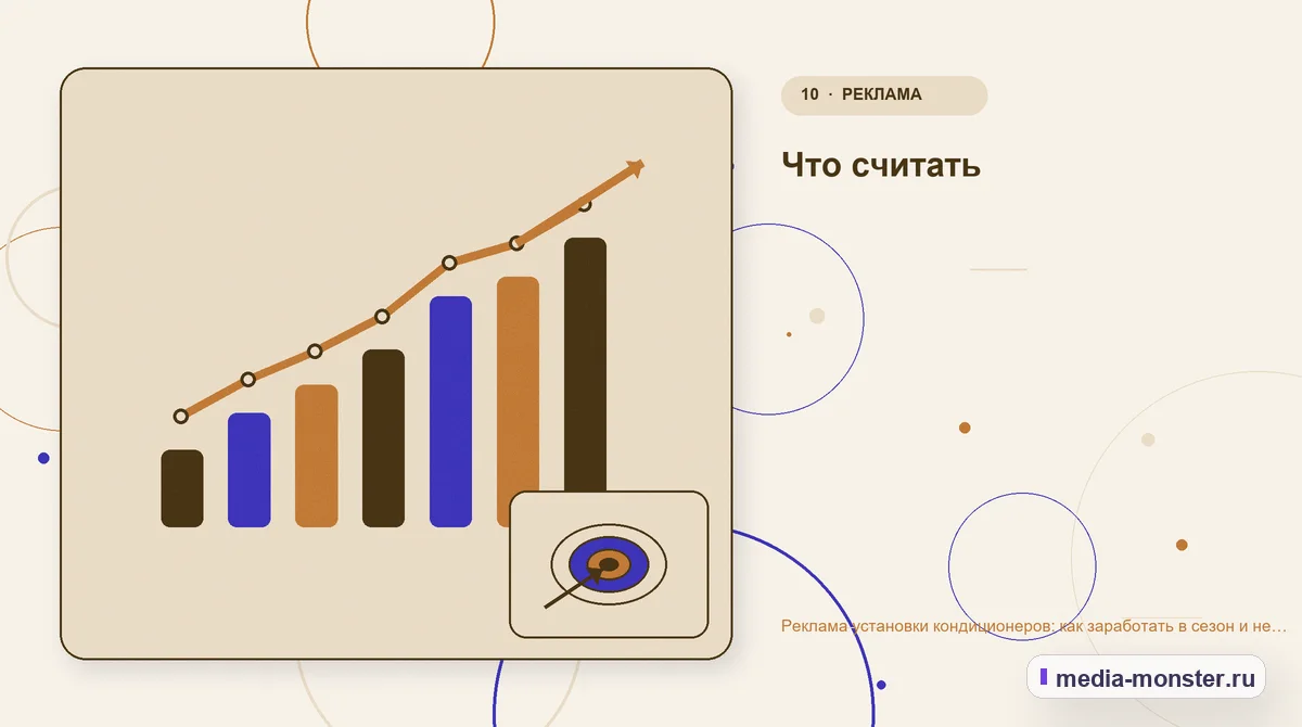 Итог и следующий шаг. Что считать: иллюстрация к статье «Реклама установки кондиционеров: как заработать в сезон и не простаивать зимой»