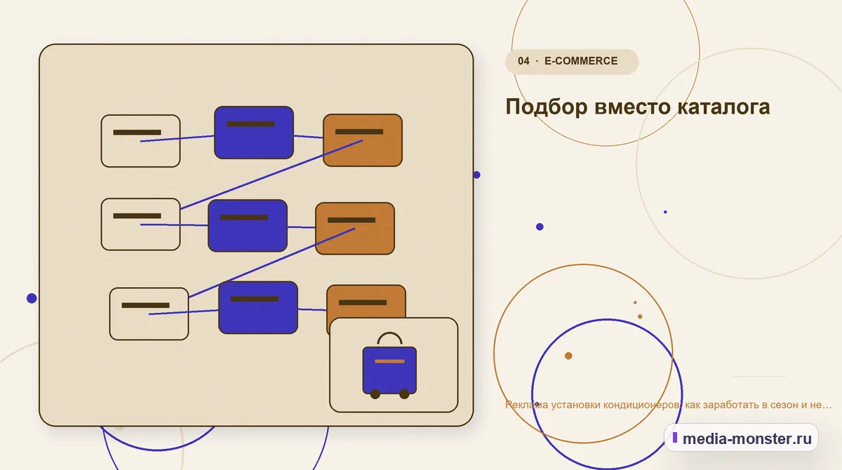 Структура решения. Подбор вместо каталога: иллюстрация к статье «Реклама установки кондиционеров: как заработать в сезон и не простаивать зимой»