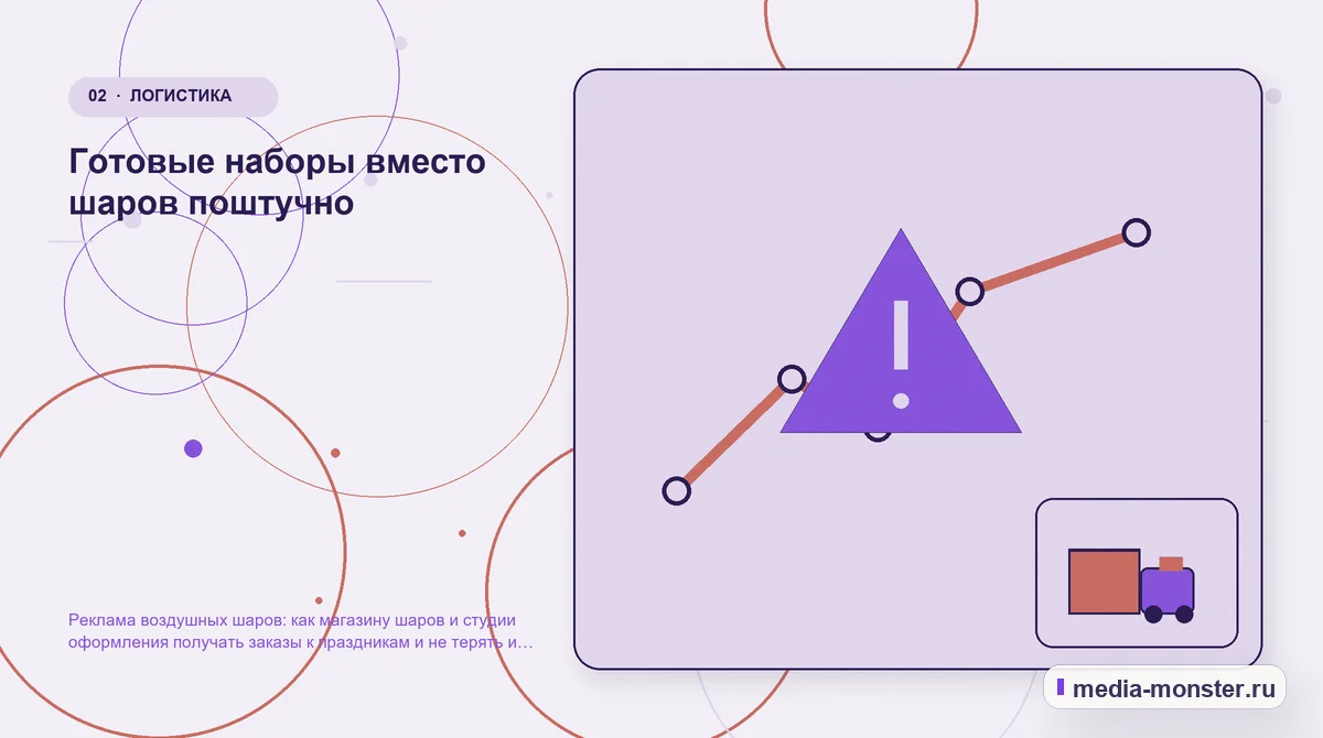 Проблема и точка потери. Готовые наборы вместо шаров поштучно: иллюстрация к статье «Реклама воздушных шаров: как магазину шаров и студии оформления получать заказы к праздникам и не…