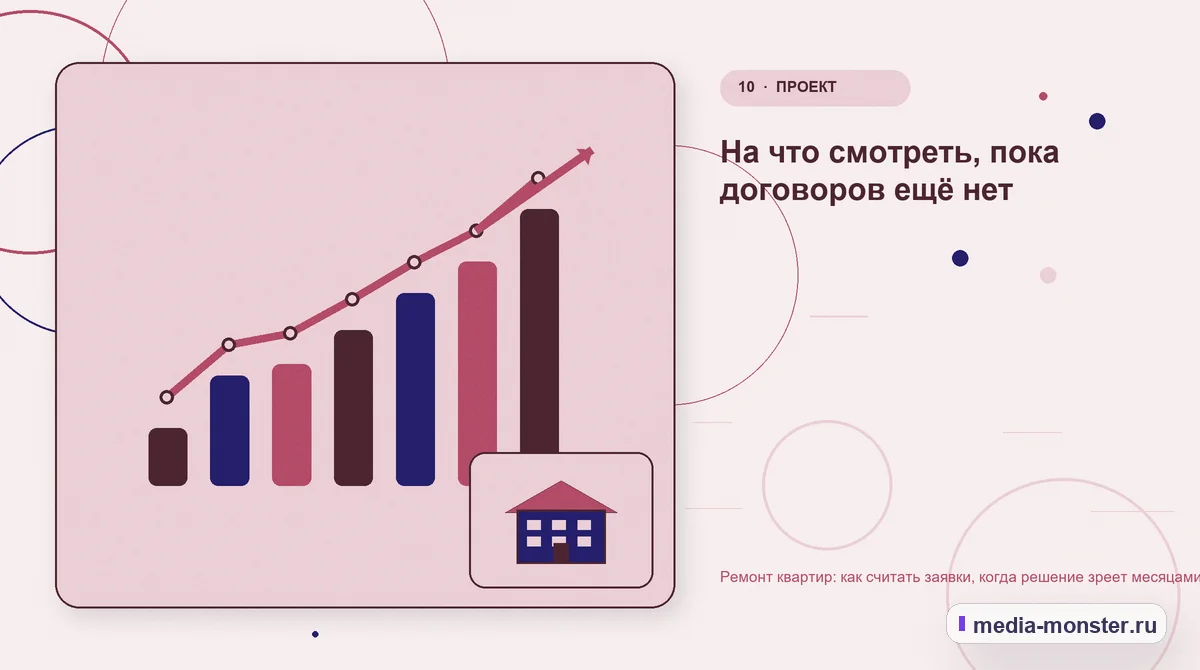 Итог и следующий шаг. На что смотреть, пока договоров ещё нет: иллюстрация к статье «Ремонт квартир: как считать заявки, когда решение зреет месяцами»