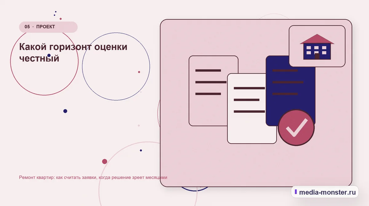Данные и доказательства. Какой горизонт оценки честный: иллюстрация к статье «Ремонт квартир: как считать заявки, когда решение зреет месяцами»