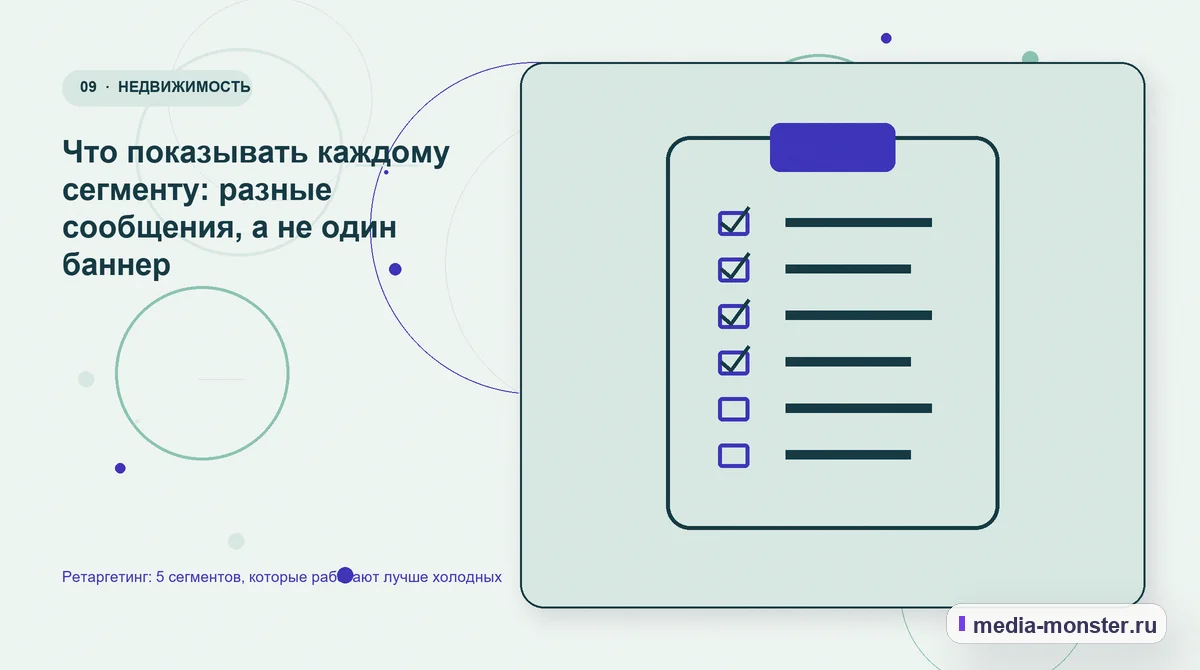 Контрольные показатели. Что показывать каждому сегменту: разные сообщения, а не один баннер: иллюстрация к статье «Ретаргетинг: 5 сегментов, которые работают лучше холодных»