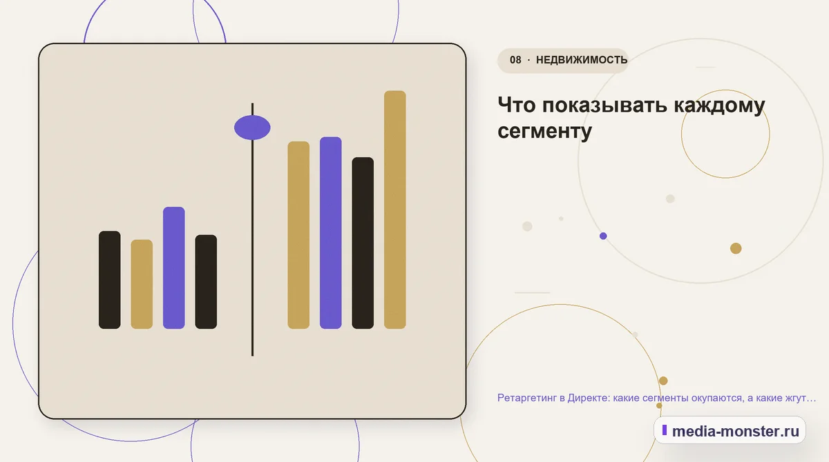 Сравнение вариантов. Что показывать каждому сегменту: иллюстрация к статье «Ретаргетинг в Директе: какие сегменты окупаются, а какие жгут бюджет»