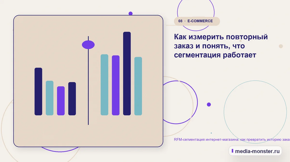 RFM-сегментация интернет-магазина: как превратить историю заказов в понятные группы покупателей — иллюстрация к разделу «Как измерить повторный заказ и понять, что сегментация работает»