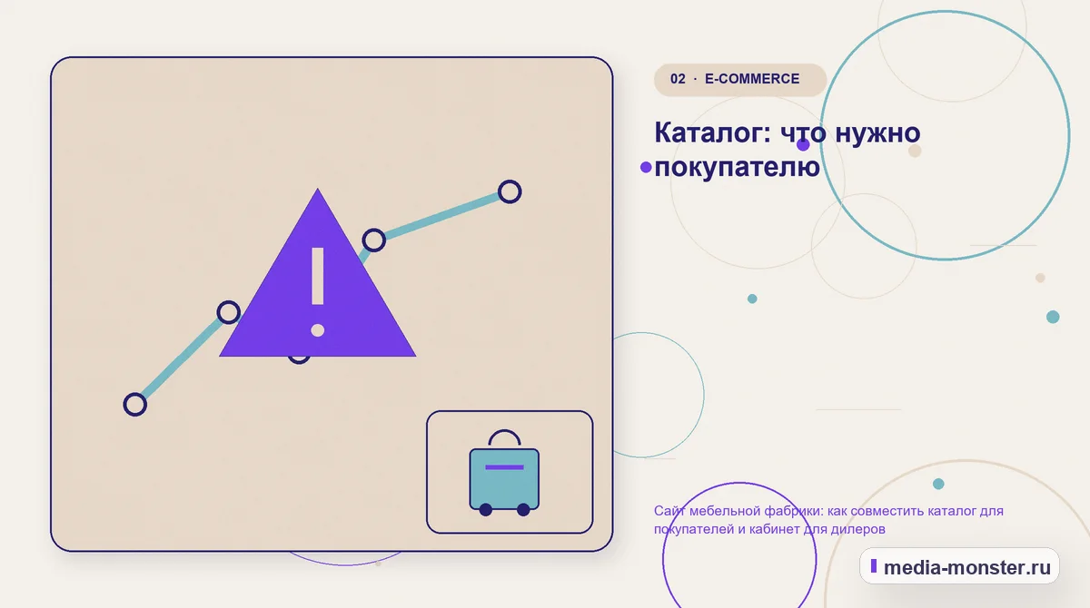 Проблема и точка потери. Каталог: что нужно покупателю: иллюстрация к статье «Сайт мебельной фабрики: как совместить каталог для покупателей и кабинет для дилеров»