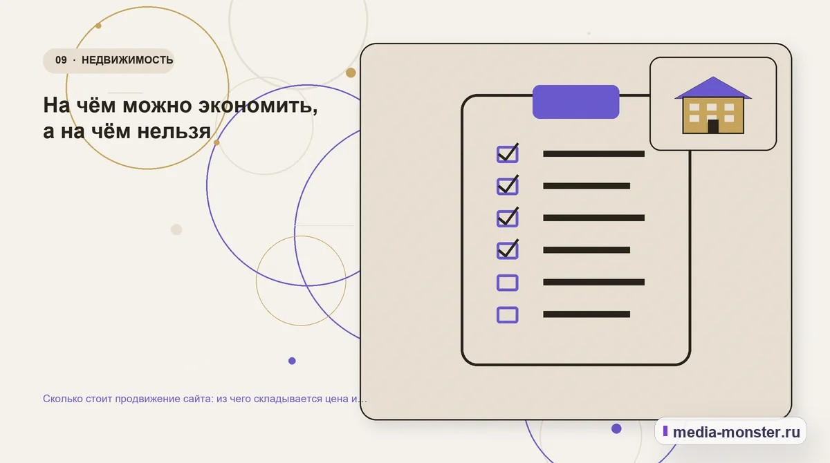 Изображение 9: Контрольные показатели — Сколько стоит продвижение сайта: из чего складывается цена и почему дешёвое обычно не работает | Media Monster Контрольные показатели. На чём можно экономить, а на чём нельзя: иллюстрация к статье «Сколько стоит продвижение сайта: из чего складывается цена и почему дешёвое обычно не работает»