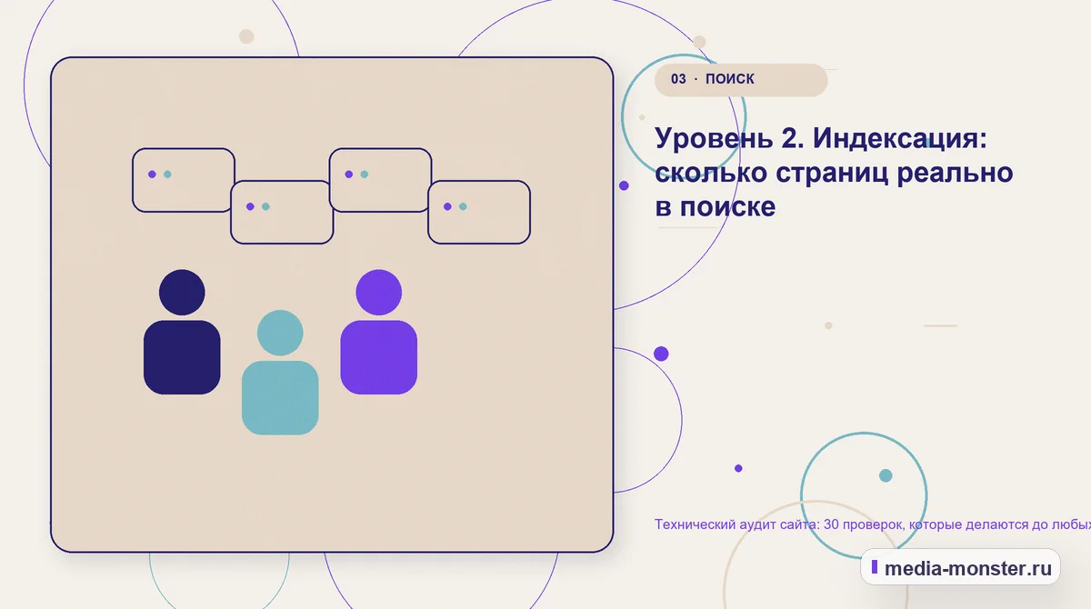 Технический аудит сайта: 30 проверок, которые делаются до любых работ — иллюстрация к разделу «Уровень 2. Индексация: сколько страниц реально в поиске»
