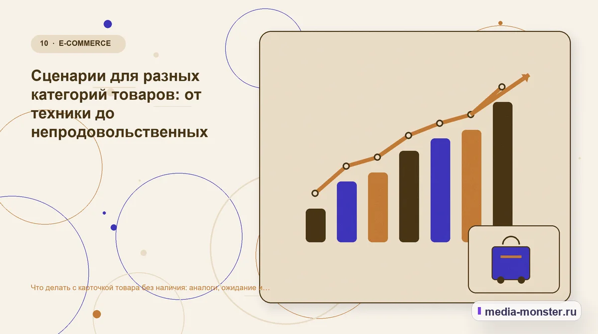 Итог и следующий шаг. Сценарии для разных категорий товаров: от техники до непродовольственных товаров: иллюстрация к статье «Что делать с карточкой товара без наличия: аналоги, ожидание и…