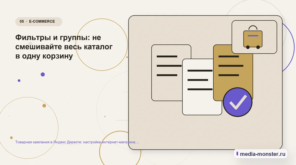 Изображение 5: Данные и доказательства — Товарная кампания в Яндекс Директе: настройка интернет-магазина без слепого запуска | Media Monster Данные и доказательства. Фильтры и группы: не смешивайте весь каталог в одну корзину: иллюстрация к статье «Товарная кампания в Яндекс Директе: настройка интернет-магазина без слепого…