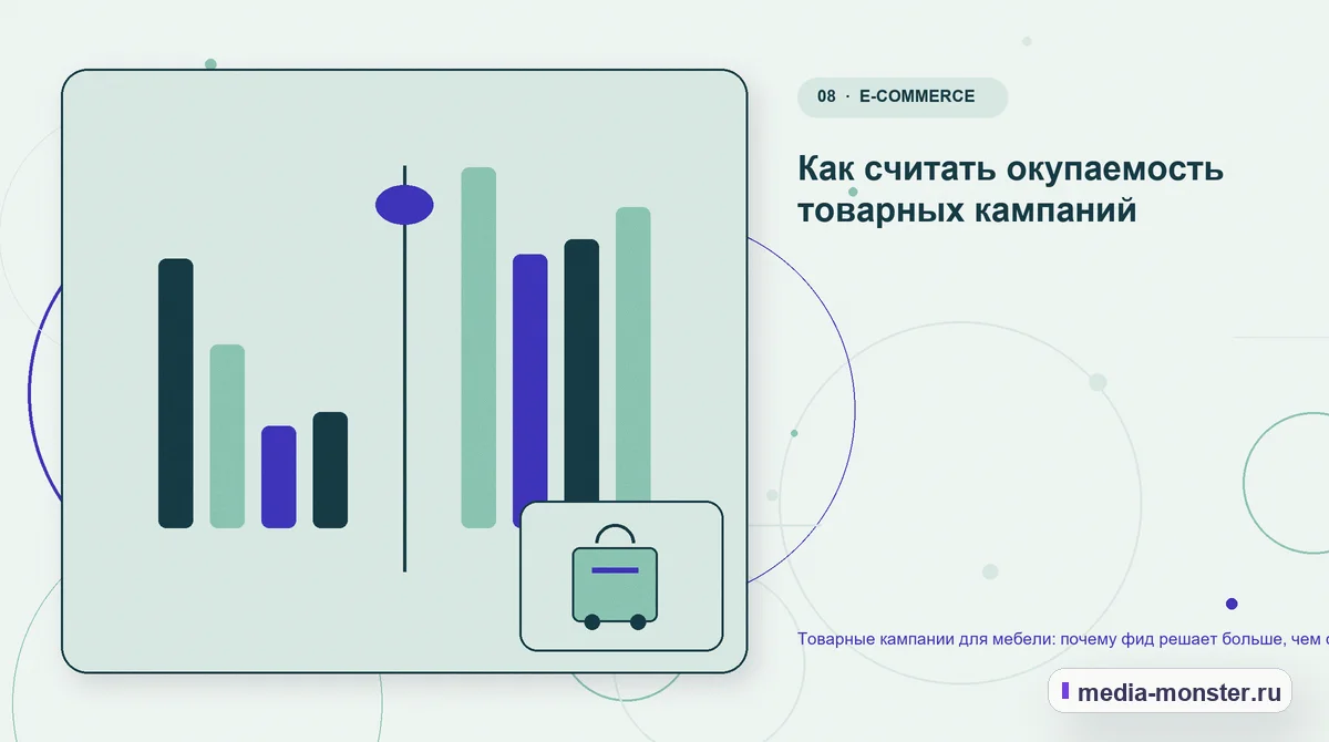 Изображение 8: Сравнение вариантов — Товарные кампании для мебели: почему фид решает больше, чем ставки | Media Monster Сравнение вариантов. Как считать окупаемость товарных кампаний: иллюстрация к статье «Товарные кампании для мебели: почему фид решает больше, чем ставки»