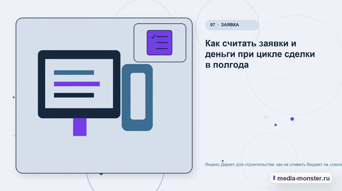 Изображение 7: Каналы и точки контакта — Яндекс Директ для строительства: как не сливать бюджет на «сколько стоит построить дом» | Media Monster Каналы и точки контакта. Как считать заявки и деньги при цикле сделки в полгода: иллюстрация к статье «Яндекс Директ для строительства: как не сливать бюджет на «сколько стоит построить…