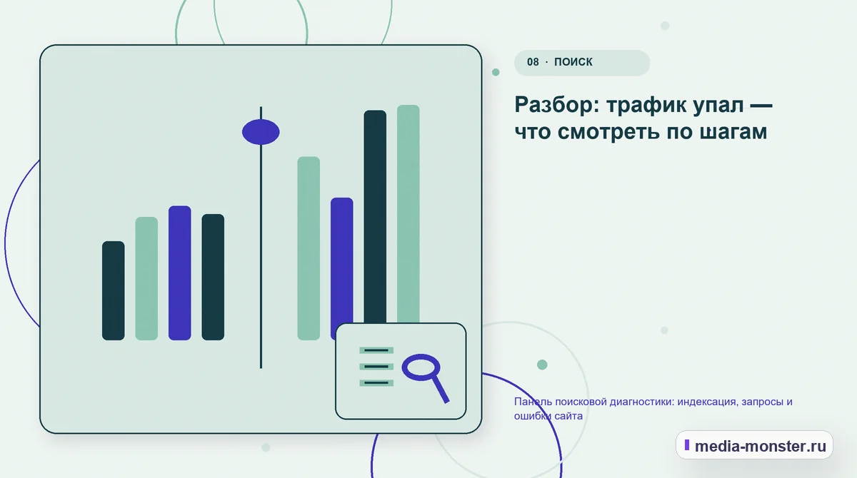 Изображение 8: Сравнение вариантов — Панель поисковой диагностики: индексация, запросы и ошибки сайта | Media Monster Сравнение вариантов. Разбор: трафик упал — что смотреть по шагам: иллюстрация к статье «Панель поисковой диагностики: индексация, запросы и ошибки сайта»